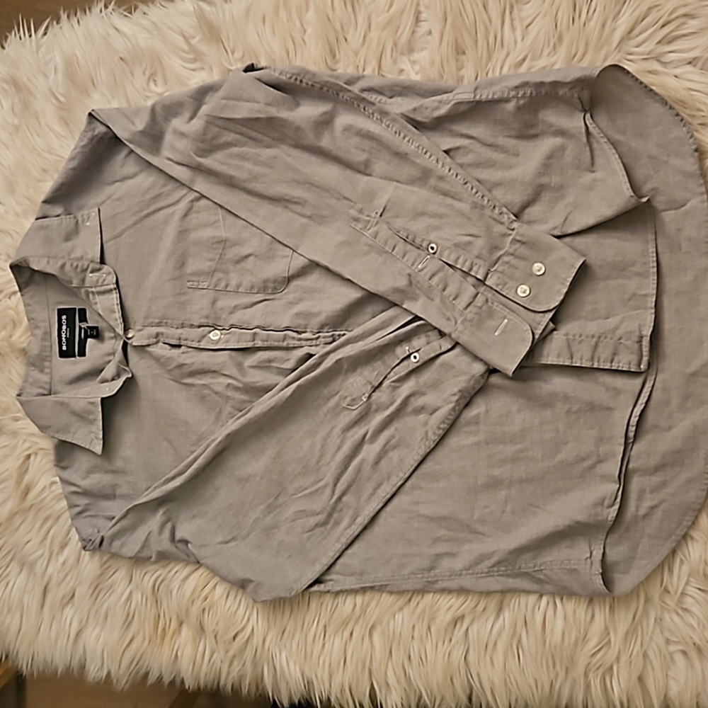 Bonobos Gray Standard Fit Stretch Button-Down Shirt – Size Large